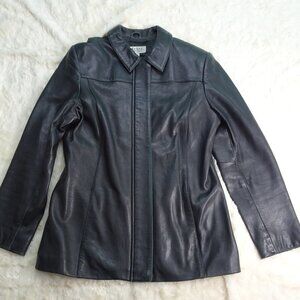 Alfani Outerwear Black Leather Coat Medium